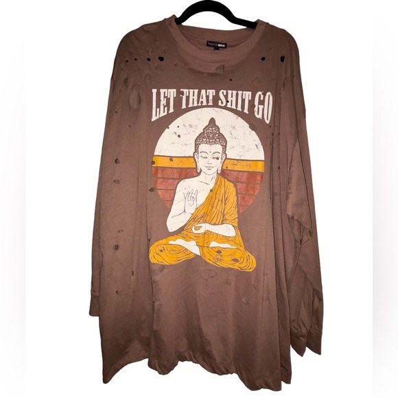 Plus size Buddha let that $h!t go T-Shirt - Picture 2 of 7